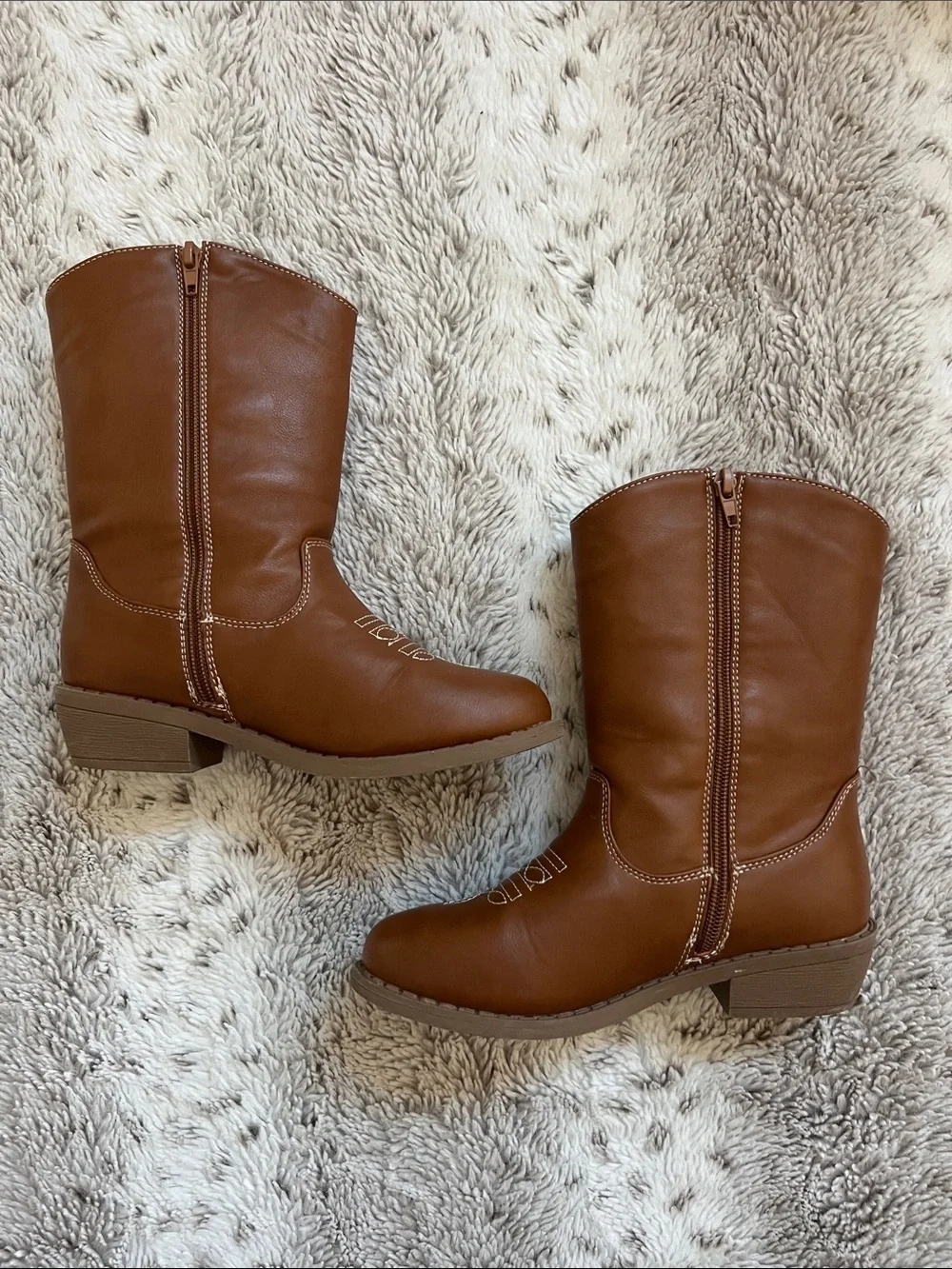 2 | bebe Girls Tan Western Embroidered Boots